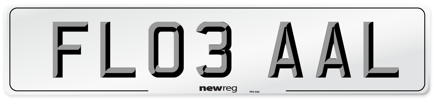 FL03 AAL Number Plate from New Reg